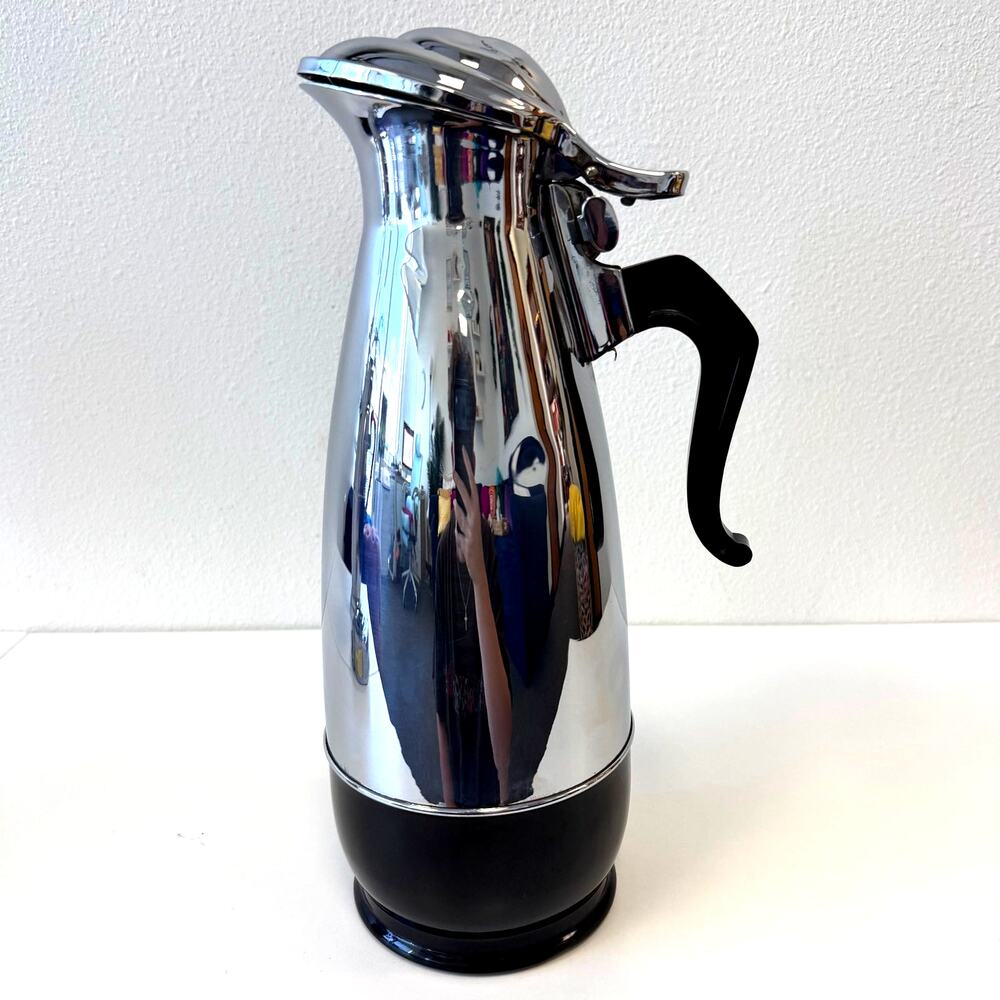 Vintage Camel Vacuum Insulated Thermal Coffee Carafe Chrome Plated Mid-Century
